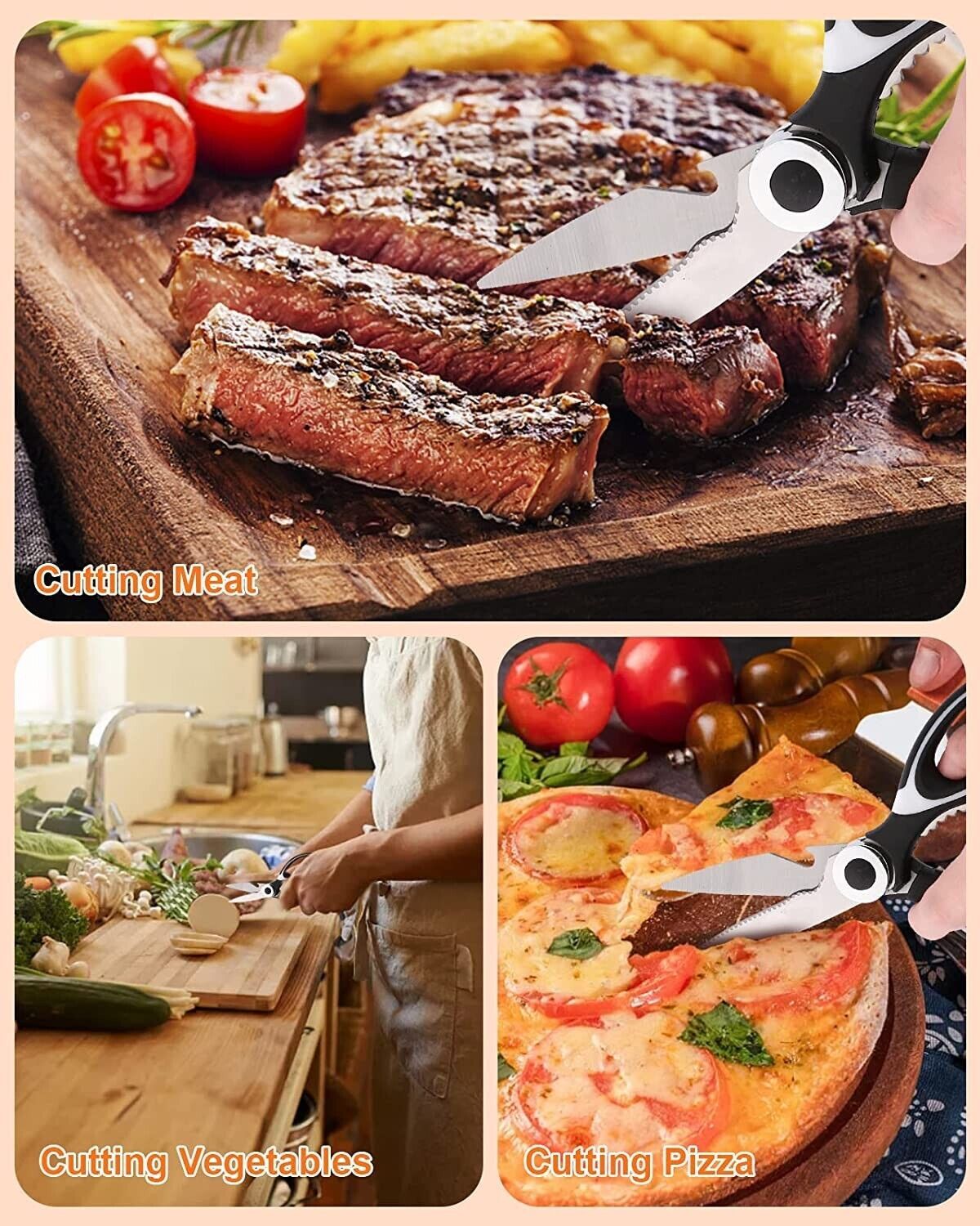 Heavy-Duty Kitchen Shears for Meat & Food Prep
