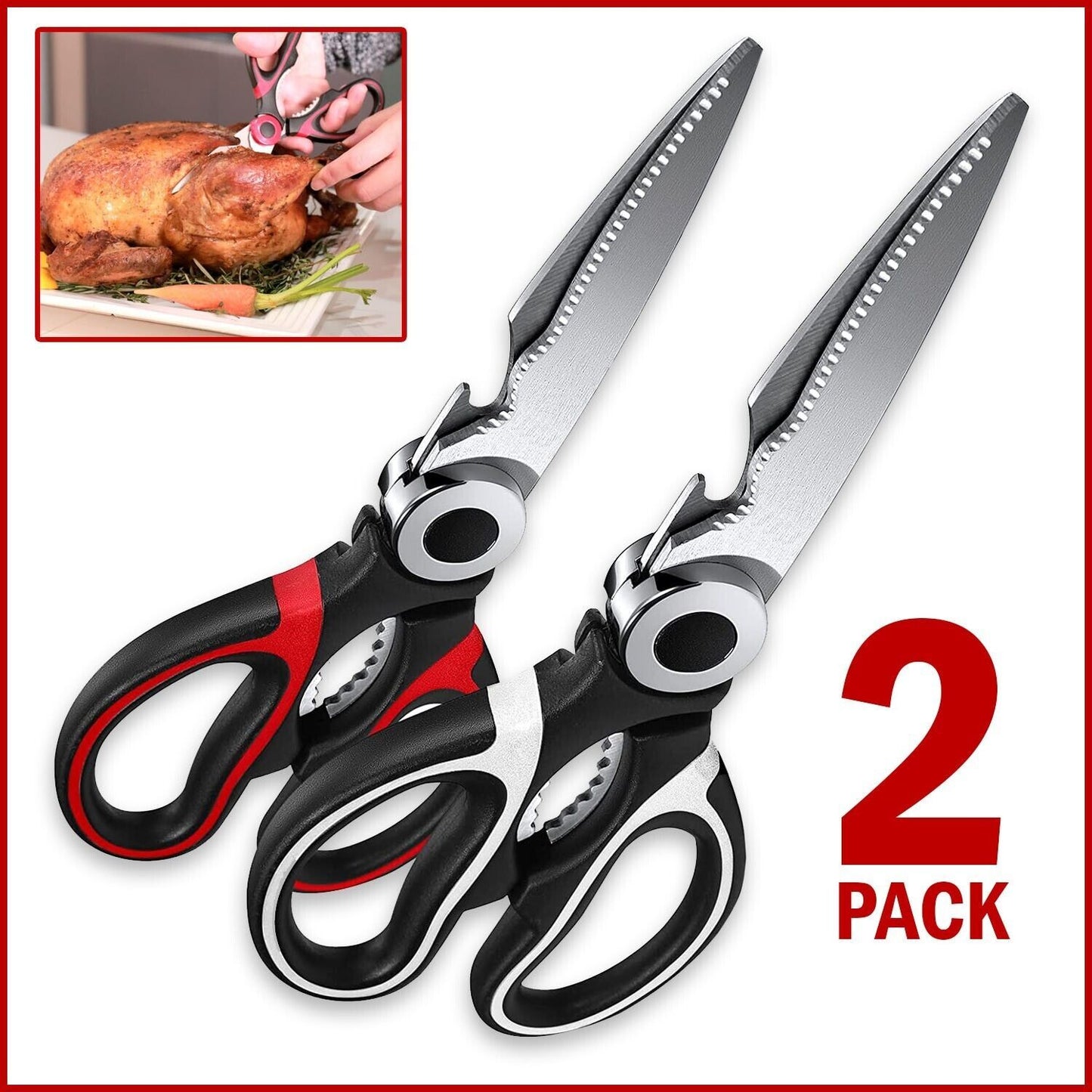 Heavy-Duty Kitchen Shears for Meat & Food Prep