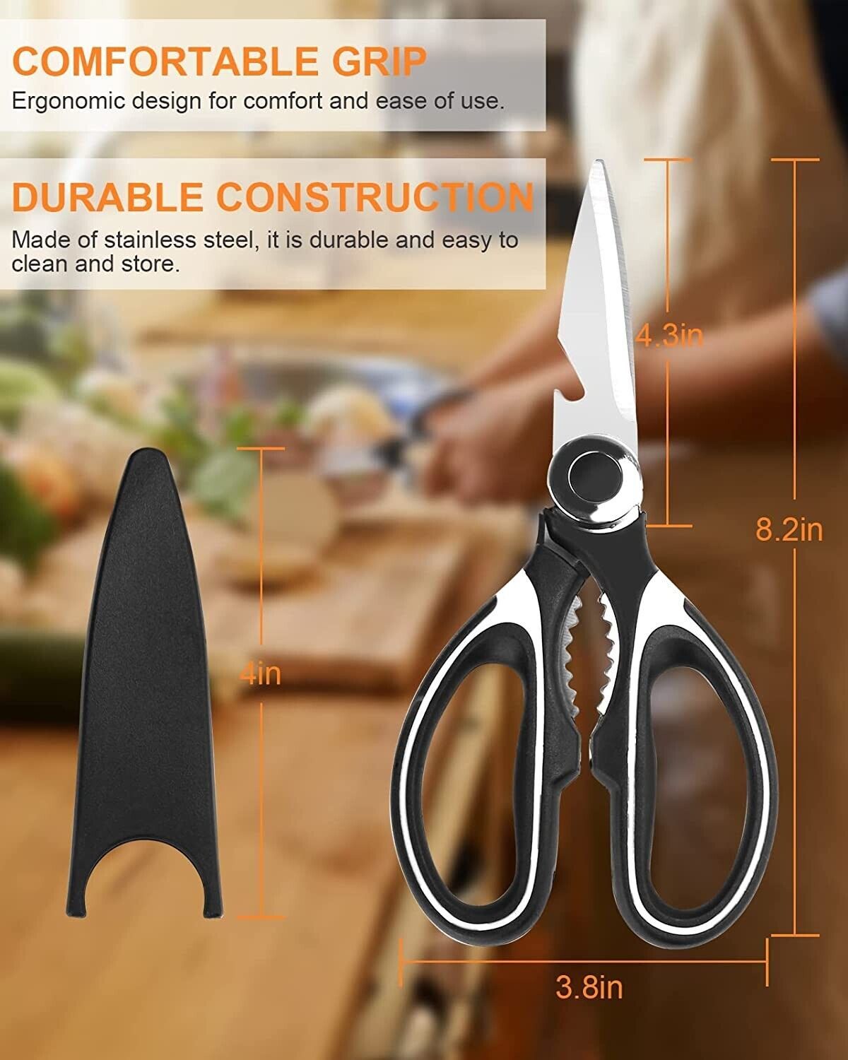 Heavy-Duty Kitchen Shears for Meat & Food Prep