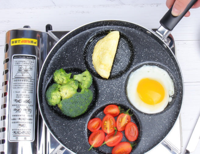 Nonstick 4-Cup Egg & Pancake Pan for Gas Stove Cooking