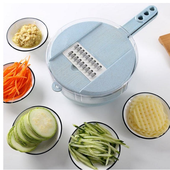 8-in-1 Mandoline Slicer & Vegetable Cutter with Strainer