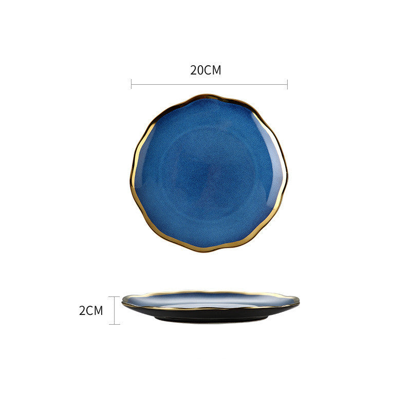 Dark Blue Gradient Ceramic Plate - Phnom Penh Bowl Design