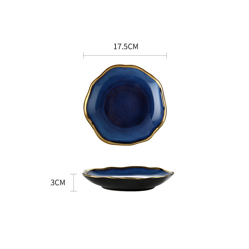 Dark Blue Gradient Ceramic Plate - Phnom Penh Bowl Design