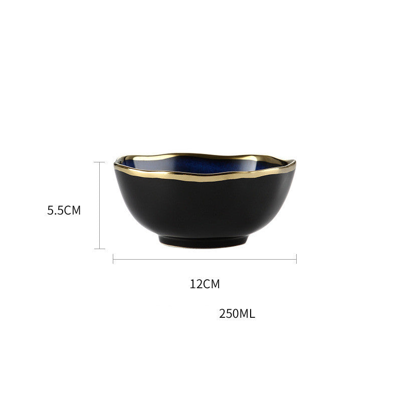 Dark Blue Gradient Ceramic Plate - Phnom Penh Bowl Design