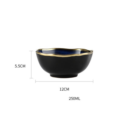 Dark Blue Gradient Ceramic Plate - Phnom Penh Bowl Design