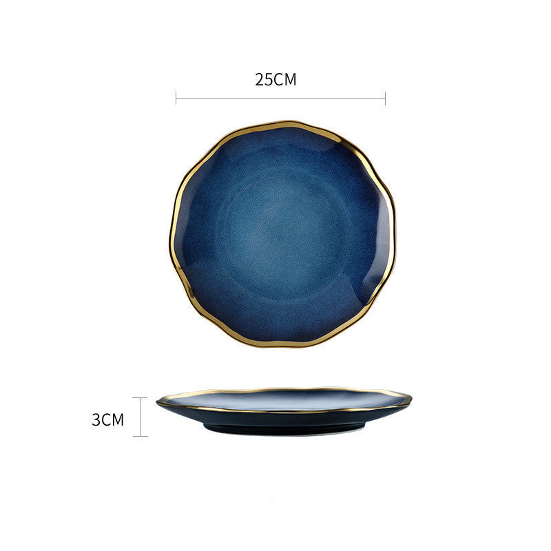 Dark Blue Gradient Ceramic Plate - Phnom Penh Bowl Design