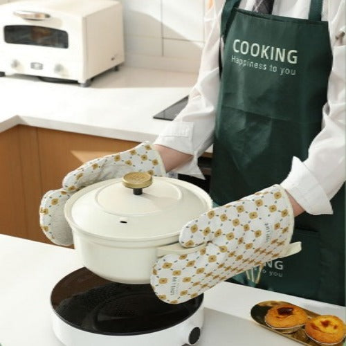 Non-Slip Microwave Oven Gloves: Heat Resistant Cotton