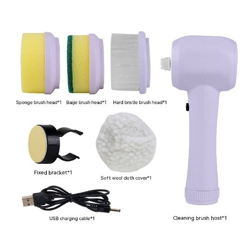 Portable Electric Cleaning Brush: 4-in-1 Cordless Scrubber