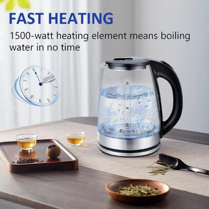 1.8L Electric Tea Kettle: LED Light, Auto Shut-Off