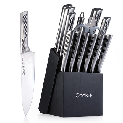 15-Piece Kitchen Knife Set with Block | Sharp & Durable