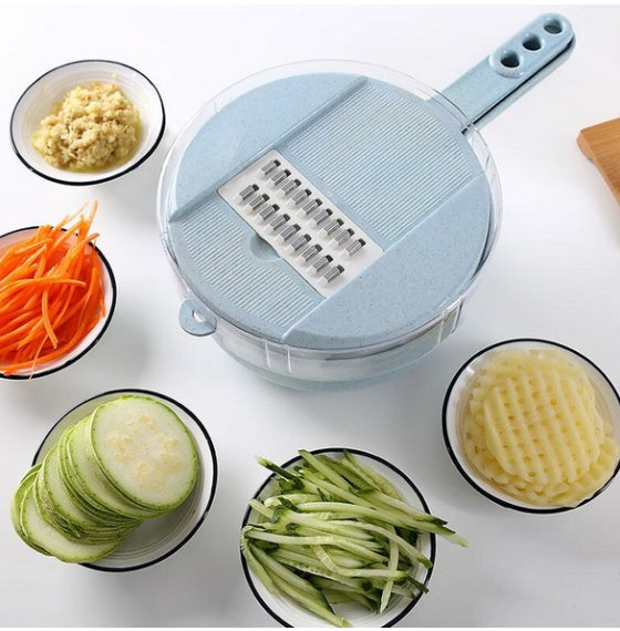 8-in-1 Mandoline Slicer & Vegetable Cutter with Strainer