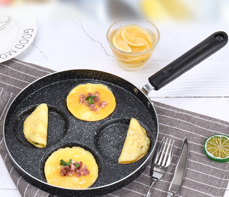 Nonstick 4-Cup Egg & Pancake Pan for Gas Stove Cooking