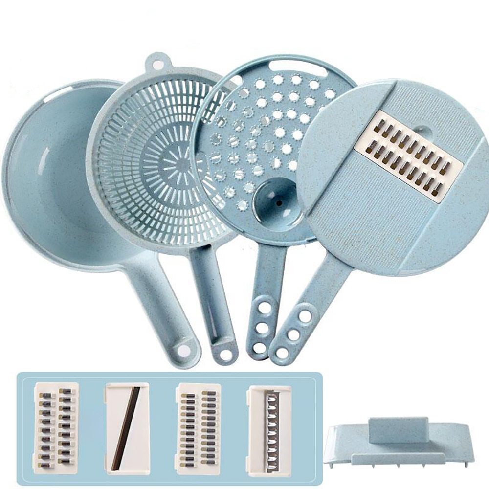 8-in-1 Mandoline Slicer & Vegetable Cutter with Strainer