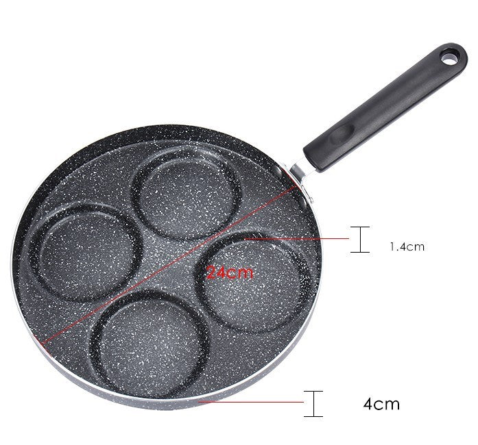 Nonstick 4-Cup Egg & Pancake Pan for Gas Stove Cooking