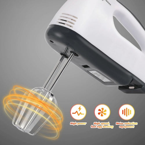 Stainless Steel Hand Mixer: 7 Speeds, 260W