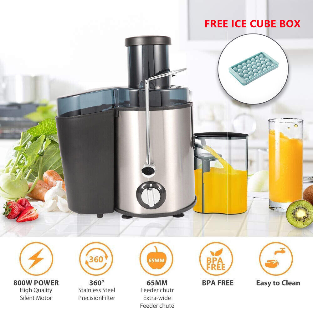 800W Whole Fruit Juicer & Ice Cube Tray Included