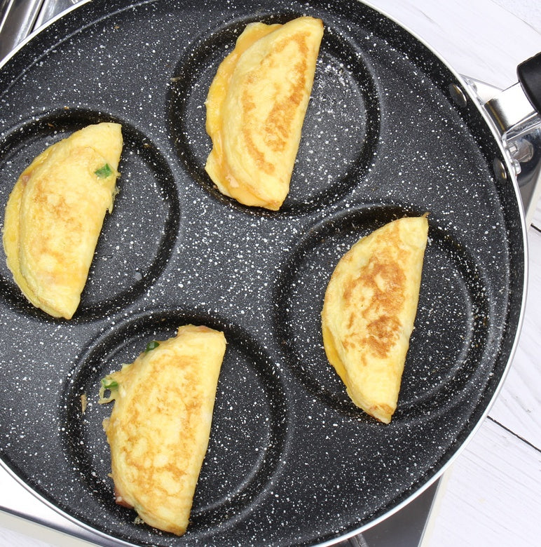 Nonstick 4-Cup Egg & Pancake Pan for Gas Stove Cooking