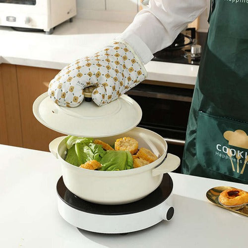 Non-Slip Microwave Oven Gloves: Heat Resistant Cotton