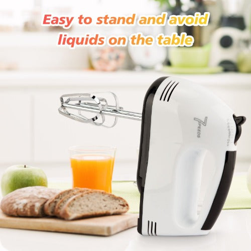 Stainless Steel Hand Mixer: 7 Speeds, 260W