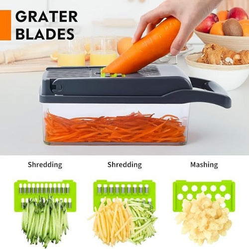 12-in-1 Veg Chopper: Kitchen Gadget Onion Cutter Slicer