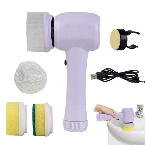 Portable Electric Cleaning Brush: 4-in-1 Cordless Scrubber