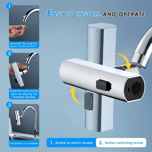 Rotating Bubbler: Splash-Proof Faucet Nozzle Extension - Kitchen Gadgets