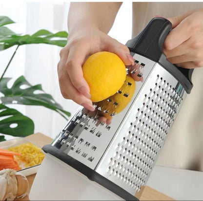 9in Stainless Steel Cheese Grater - Perfect for Parmesan, Vegetables, Ginger - 4 Sides, Dishwasher Safe - Durable