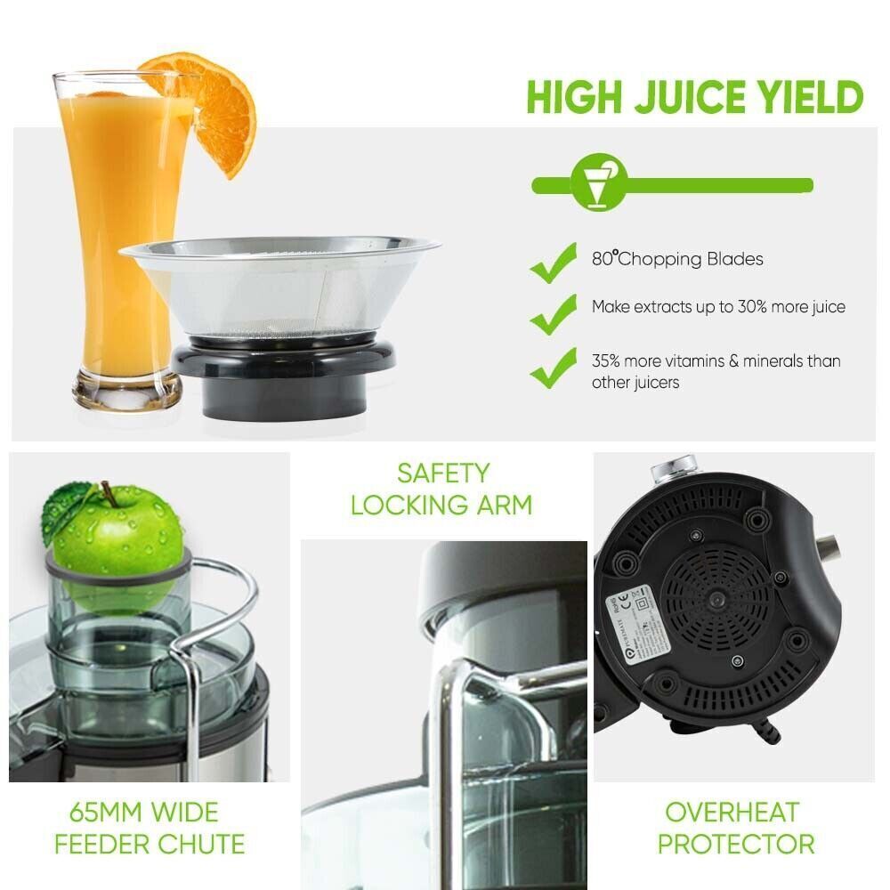 800W Whole Fruit Juicer & Ice Cube Tray Included