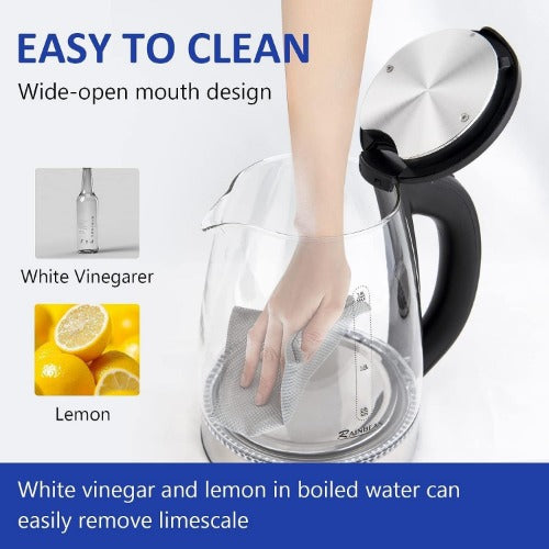 1.8L Electric Tea Kettle: LED Light, Auto Shut-Off